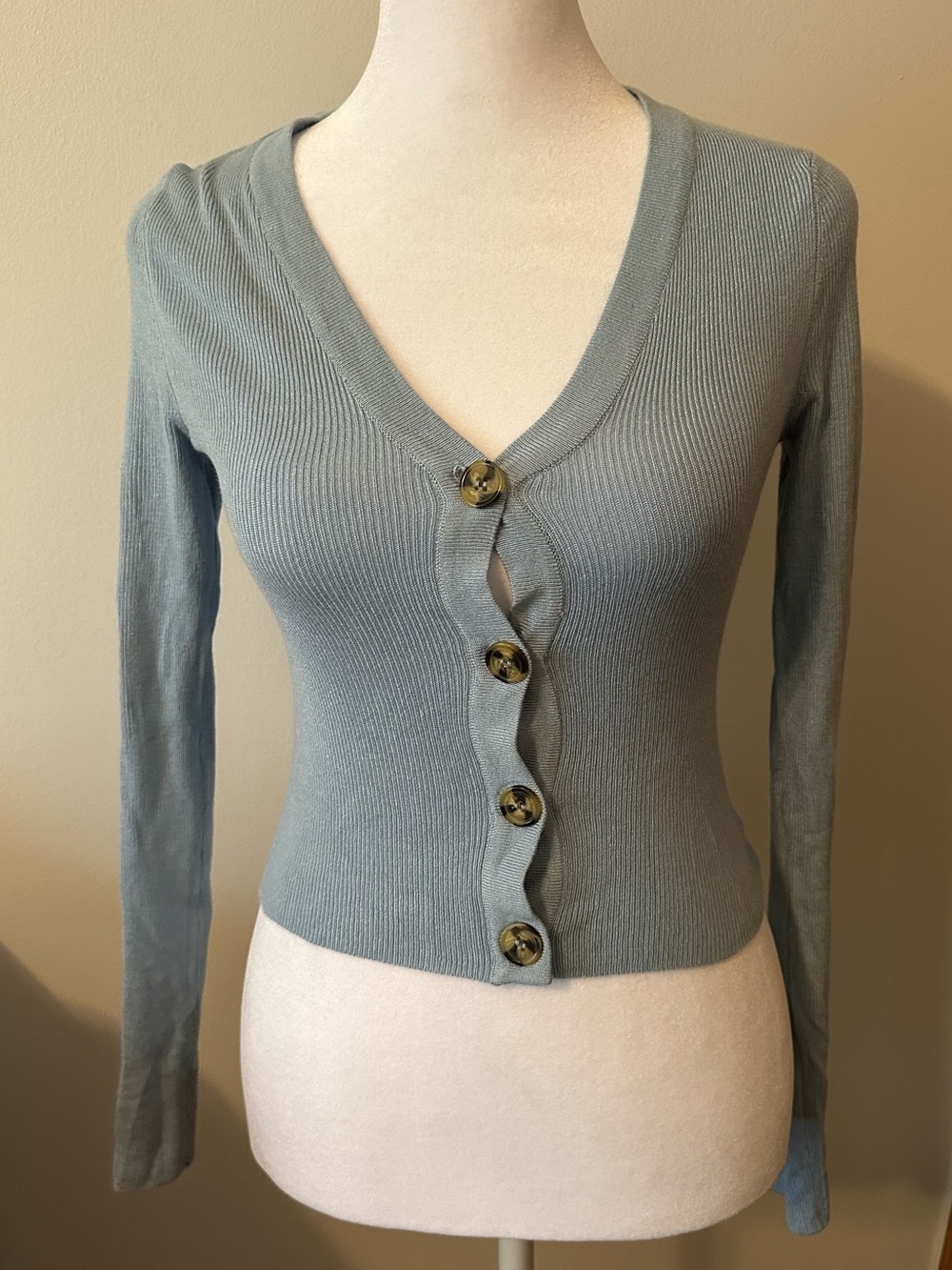 Dolls Light Blue Button-Front Cardigan Sweater - Picture 4 of 5